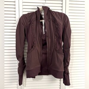 Lululemon zipper hooded jacket in plum.  Size 8.